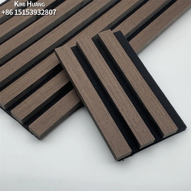 Acoustic MDF Slatted Wall Panelings Home Interior