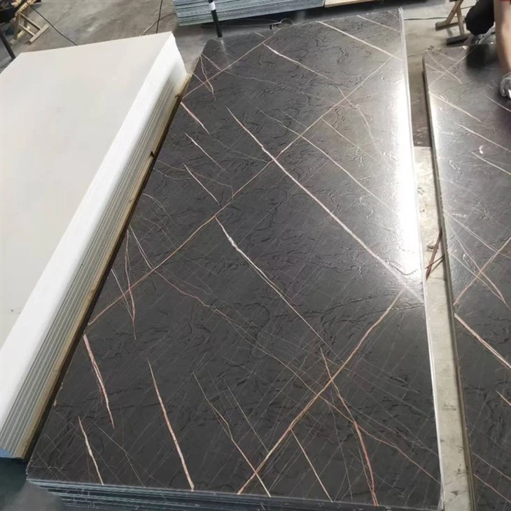 High Glossy Golden 2.5mm Marble Plastic Sheet Pvc Wall Panel Pvc Marble Panel Flexible Artificial UV Marble Sheets best