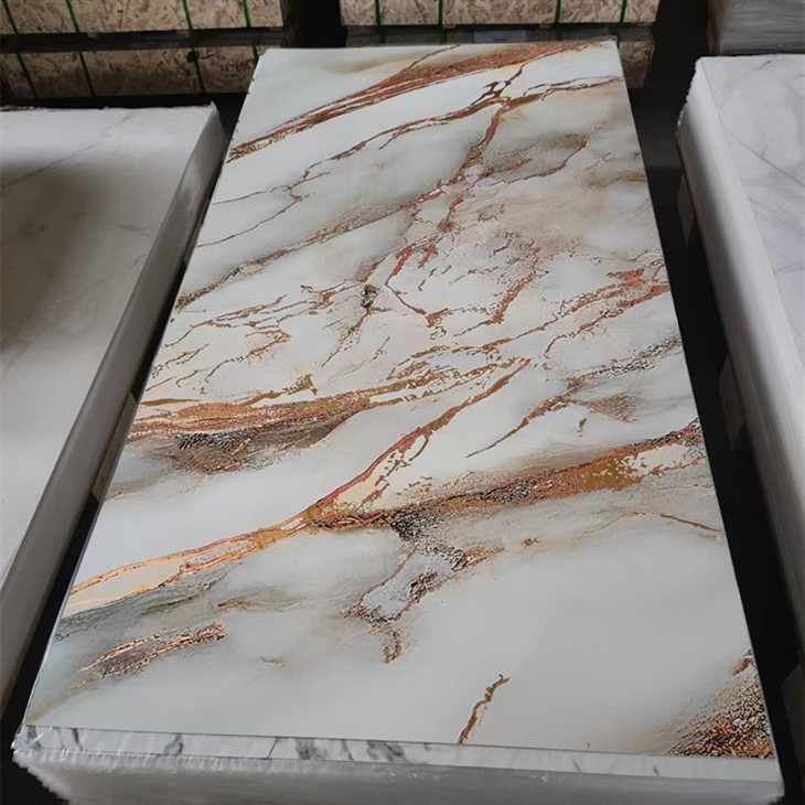 High Glossy UV Marble Sheets For TV Background Pvc Marble Panel Flexible Artificial UV Marble Sheets factory