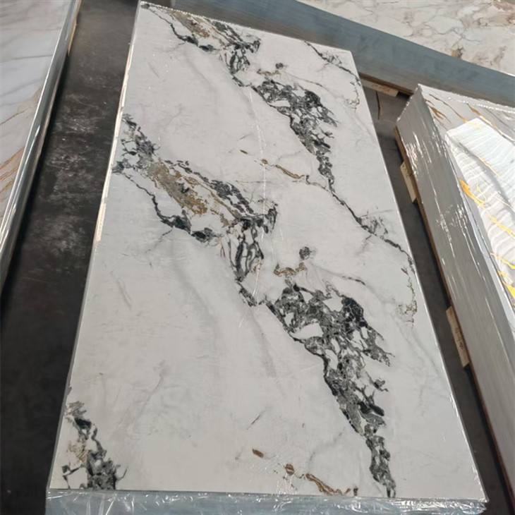 High Glossy UV Marble Sheets For TV Background Pvc Marble Panel Flexible Artificial UV Marble Sheets