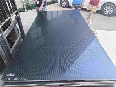 1220*2440*9/12/15/18mm High Glossy HEX Partten HPL Surface Anti-slip Film Faced Plywood